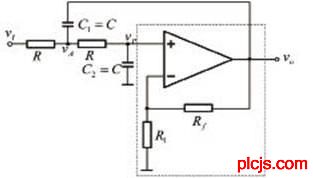  二阶压控低通滤波电路